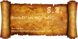 Borbáth Máté névjegykártya