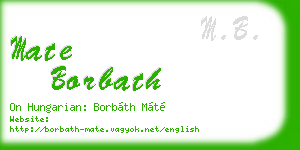 mate borbath business card