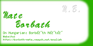 mate borbath business card